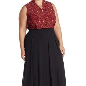 ANNE KLEIN SUNBURST PLEATED MIDI SKIRT Size 0X